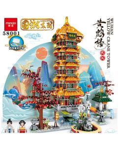 Assembling building blocks Yellow Crane Tower 1465 particles