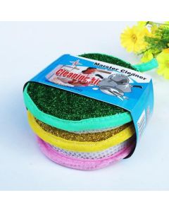 Ingot towel double-sided round sponge rub three pieces