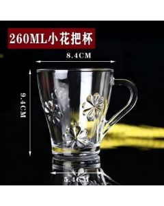 Heat-resistant glass with transparent handle