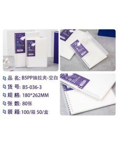 Notebook, transparent notebook, coil notebook, side flip blank notebook, notepad 100/box