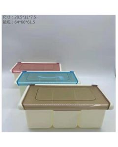 Spice box: plastic, three compartments, 120/carton