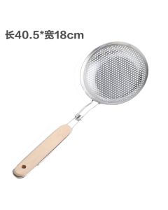 Stainless steel colander with wooden handle