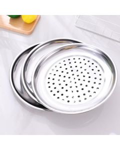 Multi-purpose plate, stainless steel shearted plate, steamed dumpling plate, 400/piece