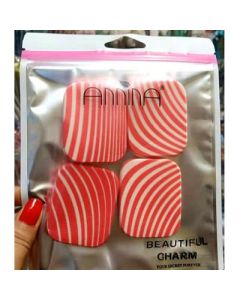 Makeup puff color square wet and dry frayed stripes 4pcs