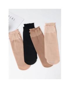Seamless loose short stockings Thin lotus lace in summer