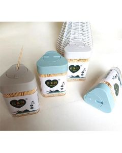 Toothpick case portable, bamboo, double-ended