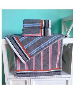 Towel, cotton, color stripe grid pattern