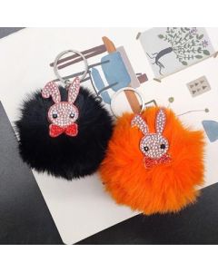 Drill Rabbit Fur Ball Keychain Korean Version No. 0