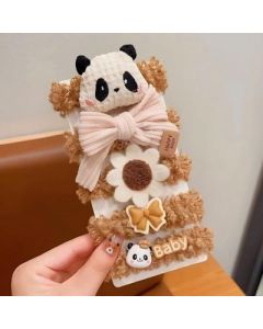 Hair rope milk coffee color cartoon bow hair tie girl tie ponytail head rope