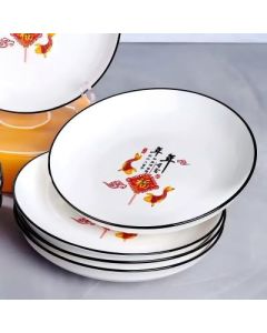 Fruit plate 7.1 inch full-color ceramic plate