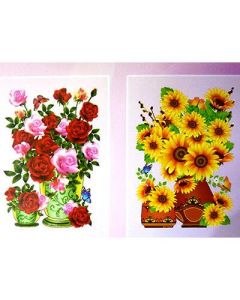 Three-dimensional wall sticker 49*30cm removable fresh vase series combination sticker