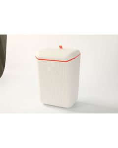 Wall-mounted sliding lid trash can 