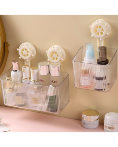 Transparent suction cup shelves