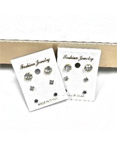 Ear stud 3 pairs Champagne gold