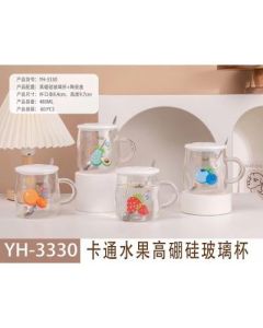 High borosilicate glass with ceramic lid YH-3330 60/pc