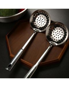 Steel-handled colander Stainless steel mesh scoop spoon