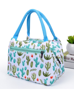Bento bag with printed zipper
