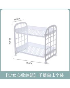 Double-decker shelves on the table