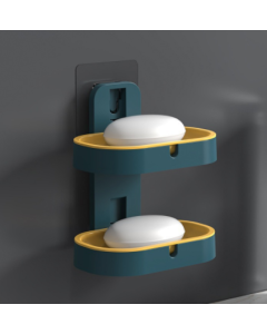 Wall-mounted double-walled soap dish