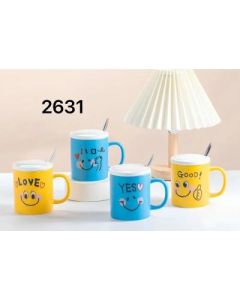 Ceramic mug coffee mug mug Large capacity water cup with lid and spoon VI B19-4-1