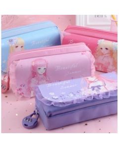 Pencil case, combination lock, large capacity canvas