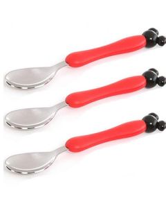 Stainless steel spoon 3 scoops with colored handles