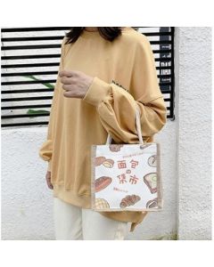 Women's Bag Printed cotton linen bag Linen cartoon bag
