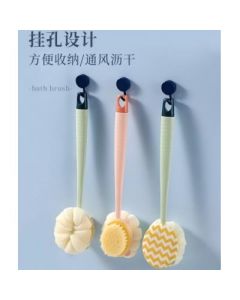 Long-handled double-sided bath brush 2-in-1 back rubbing bath artifact bath brush
