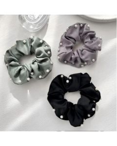 Bowel hair tie imitation pearl satin head rope