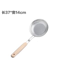Stainless steel colander with wooden handle