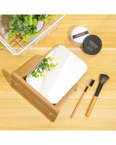 Tabletop mirror made of wood