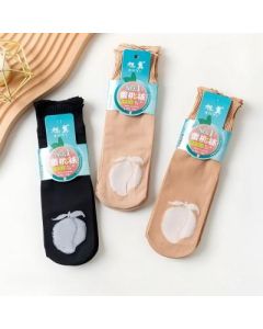 Peach socks, velvet, wide loose mouth, soles with cotton, non-slip sweat absorption, short stockings