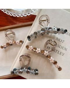 Flower crystal grab clip on the back of the head shark clip hair clip