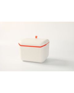 Wall-mounted sliding lid trash can 