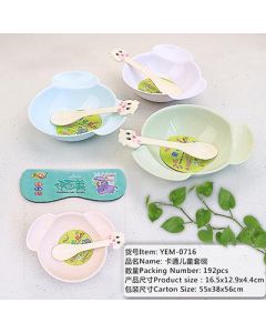 Children's cutlery melamine bowl and spoon set 192/case