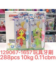 Children's soft-bristled toothbrush with toy non-slip handle and small brush head