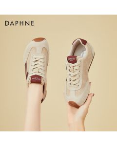 DAPHNE Women's Flat Hidden Wedge Sneakers - Retro Training Shoes, Versatile Casual Outdoor Sports Shoes - Red, Size 38