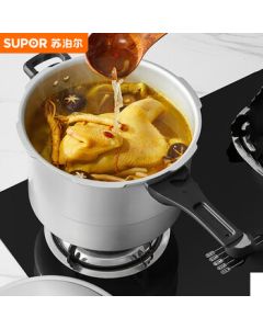 SUPOR Supor Good Helper 7.5L Aluminum Alloy Pressure Cooker with Steaming Rack, 24cm Gas Stove Compatible YL249H2