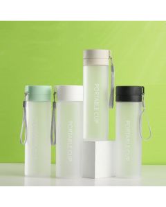 Baizien Outdoor Large-Capacity Sports Water Cup Frosted Tea Mug with Portable Handle Rope Plastic Promotional Gift Cup J44 800ml