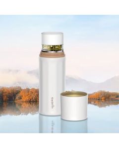 Huawei Smart Selection Haers Smart Tea Infuser Cup Gift Set, Titanium-Coated Vacuum Insulated Cup with Tea-Water Separation, Home & Office Gift, Bulk Purchase, Cold Dew White, Premium Edition