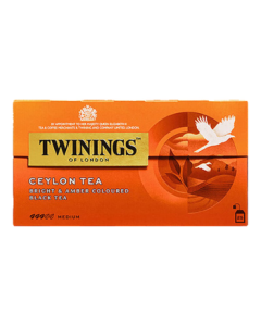 TWININGS Premium Ceylon Black Tea, Imported from Poland, 25 Bags x 2g, Tea Bags for Hot Brewing, Mid-Autumn Festival Gift