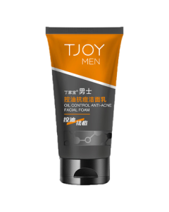 TJOY Facial Cleanser for Men - Oil Control & Anti-Acne Face Wash, Deep Cleansing Blackhead Removal Cream Cleanser 120g