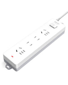 Deli New National Standard Safety Power Strip/Socket Strip/Extension Cord with 4 Outlets and Master Switch, 2m Length, Model 18251