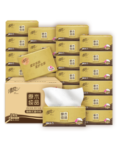 Qingfeng Tissues [Same as Li Yunrui] Gold Edition Thick & Soft 360 Sheets * 24 Packs 4-Ply Tissue Box, Whole Carton
