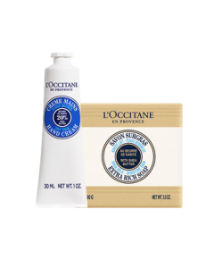 L'Occitane Hand Cream Gift Set with Shea Butter Hand Soap - Gentle Cleansing, Moisturizing, Repairing, Birthday Gift for Him/Her