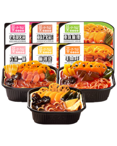 Moxiaoxian Self-Heating Hot Pot 6-Pack Combo 1800g, Convenient Instant Meal, Chongqing Spicy Fast Food for Lazy People, Perfect for Travel, Camping, and Picnics