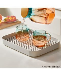 YiHu Tea Tray Drainage Tray Rectangle Small Luxury Cup Holder Water Catch Basin Tea Set Plastic Drip Tray