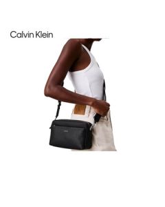 Calvin Klein CK Women's Bag Luxury Logo Embossed Zip Crossbody Camera Bag K60K613021 Black New Gift