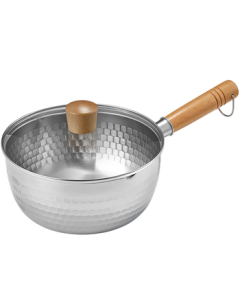 Cooker King Japanese-style Stainless Steel Milk Pot Snow Pan Pot Baby Food Cooking Pot Milk Pot Soup Pot Noodle Cooking Pot 22cm with Lid