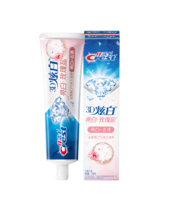 Crest 3D White Luxe Rose Salt Toothpaste for Whitening, Stain Removal & Fluoride Protection 170g (New & Old Packaging Randomly Distributed by JD Self-Operated)
